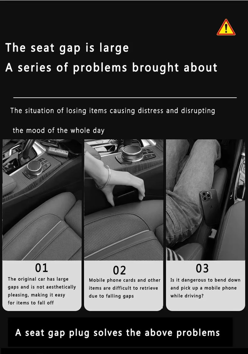 Car Seat Gap Filler 1Pair Center Console Side Crevice Filler Strip Elastic Seat Gap Filling Strip Drop Blocker